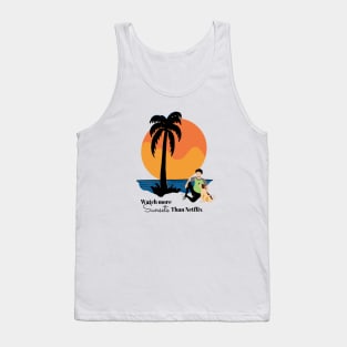 Sunset | Dog Lover | Netflix | Travel | Adventure Tank Top